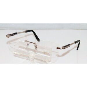 NEW ZELLINI ZL1304 1304 C2 23K White Gold Plated Rimless eyeglasses
